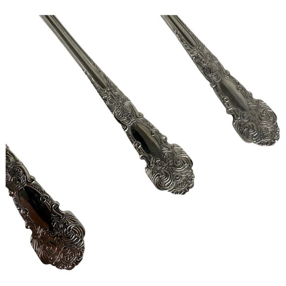 3 Piece Reed & Barton Renaissance Stainless 18/10 Glossy Iced Tea Spoons Ice Tea - Picture 3 of 5